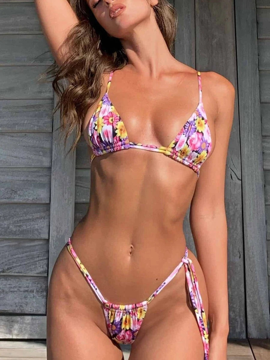Bikini Brasileño Floral Micro