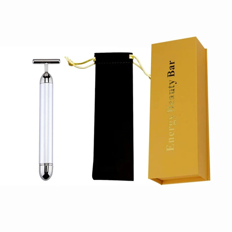 24K Gold T Beauty Roller Energy Roller Electric Face-lifting Facial Massage Beauty Tools Waterproof Vibrating Face Care Stick