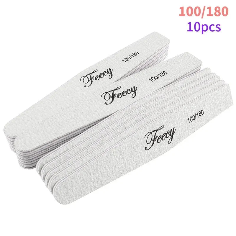 Lote de 10 limas pulidoras de uñas de doble cara de Wany Beauty