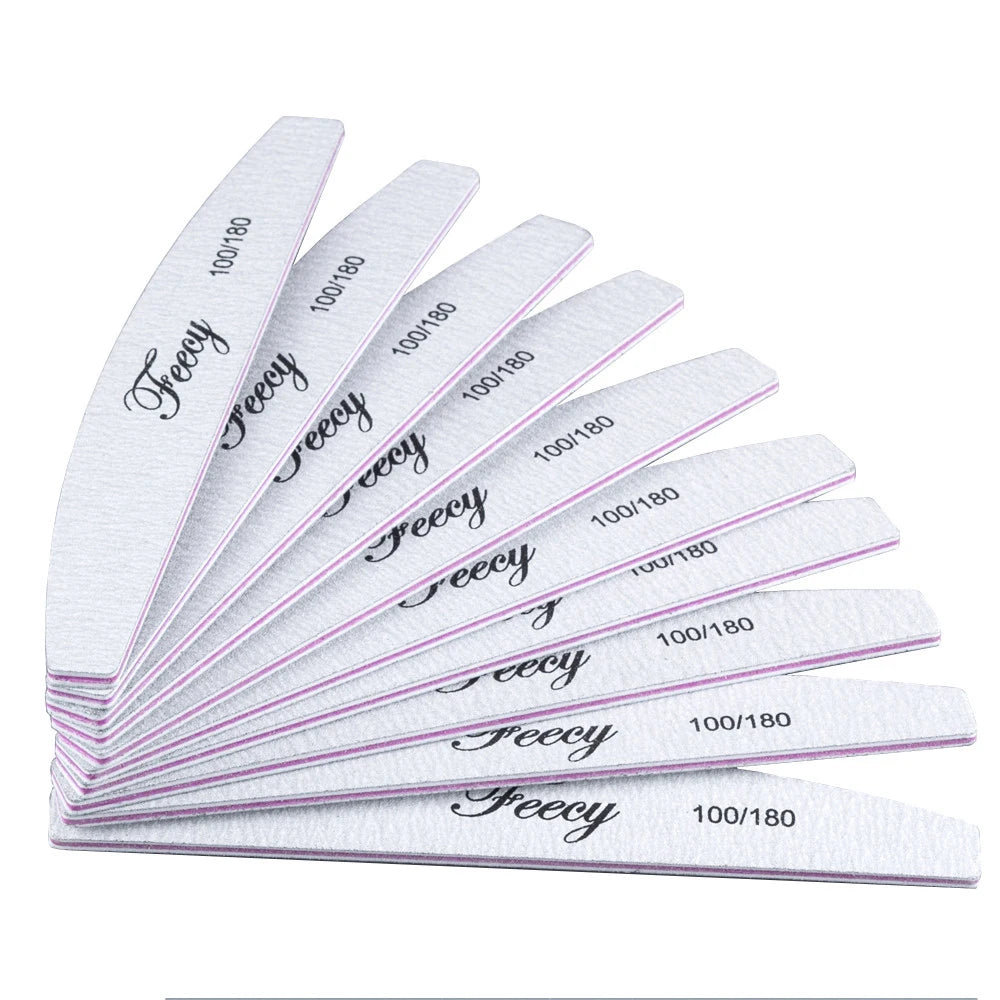 Lote de 10 limas pulidoras de uñas de doble cara de Wany Beauty