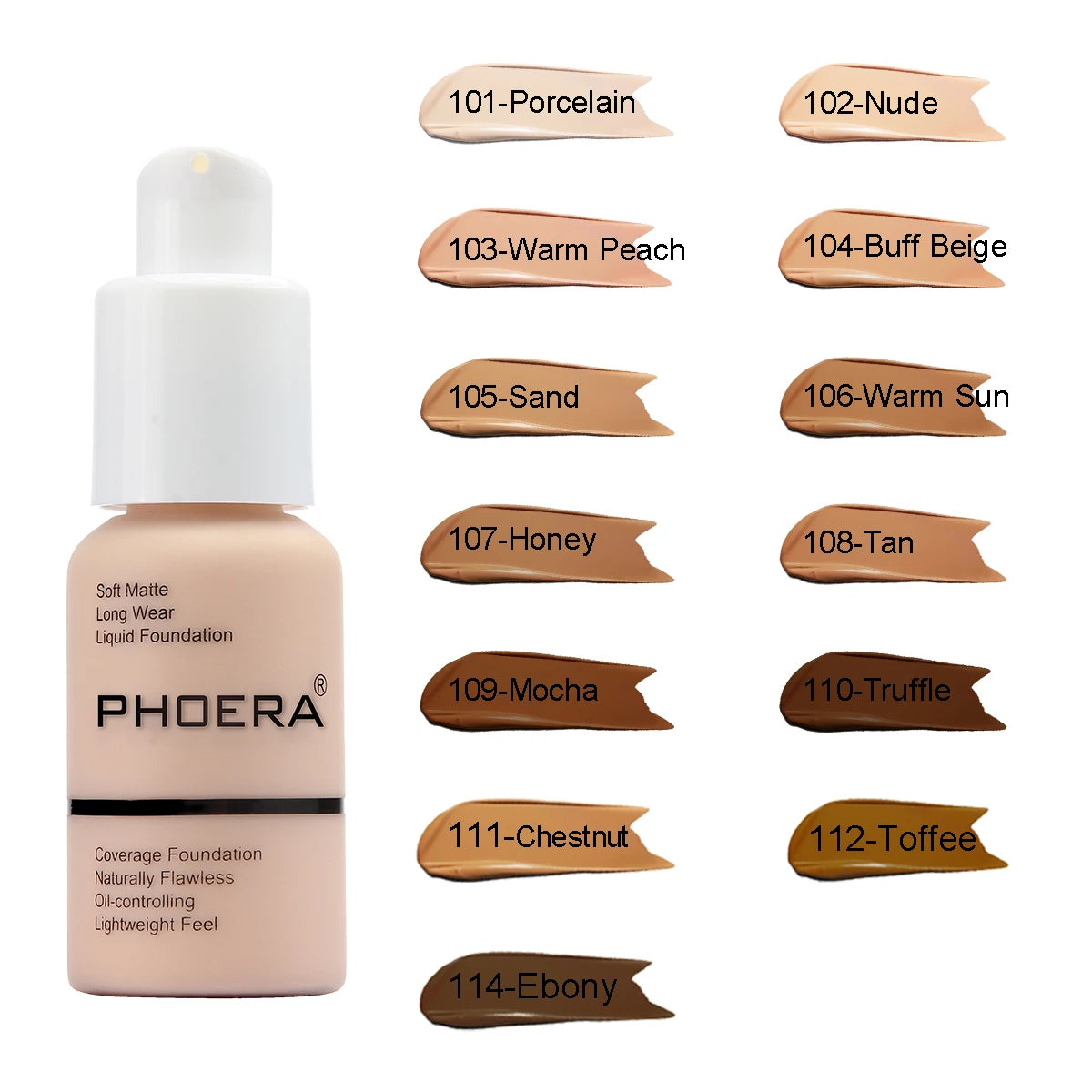 Base de maquillaje resistente al agua Phoera Matte Foundation de Wany Beauty