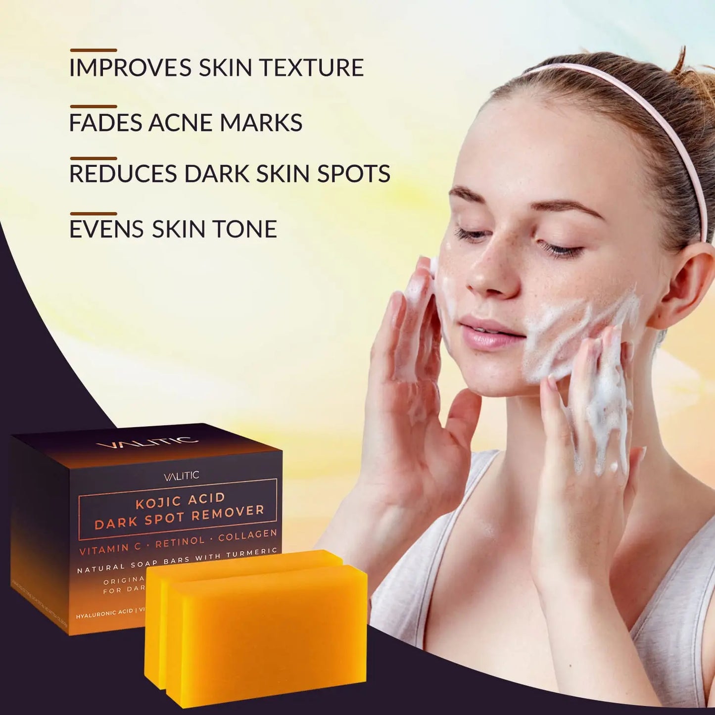 Acid Dark Remover Spot Facial Cleansing Soap Vitamin C Retinol by Wany Beauty