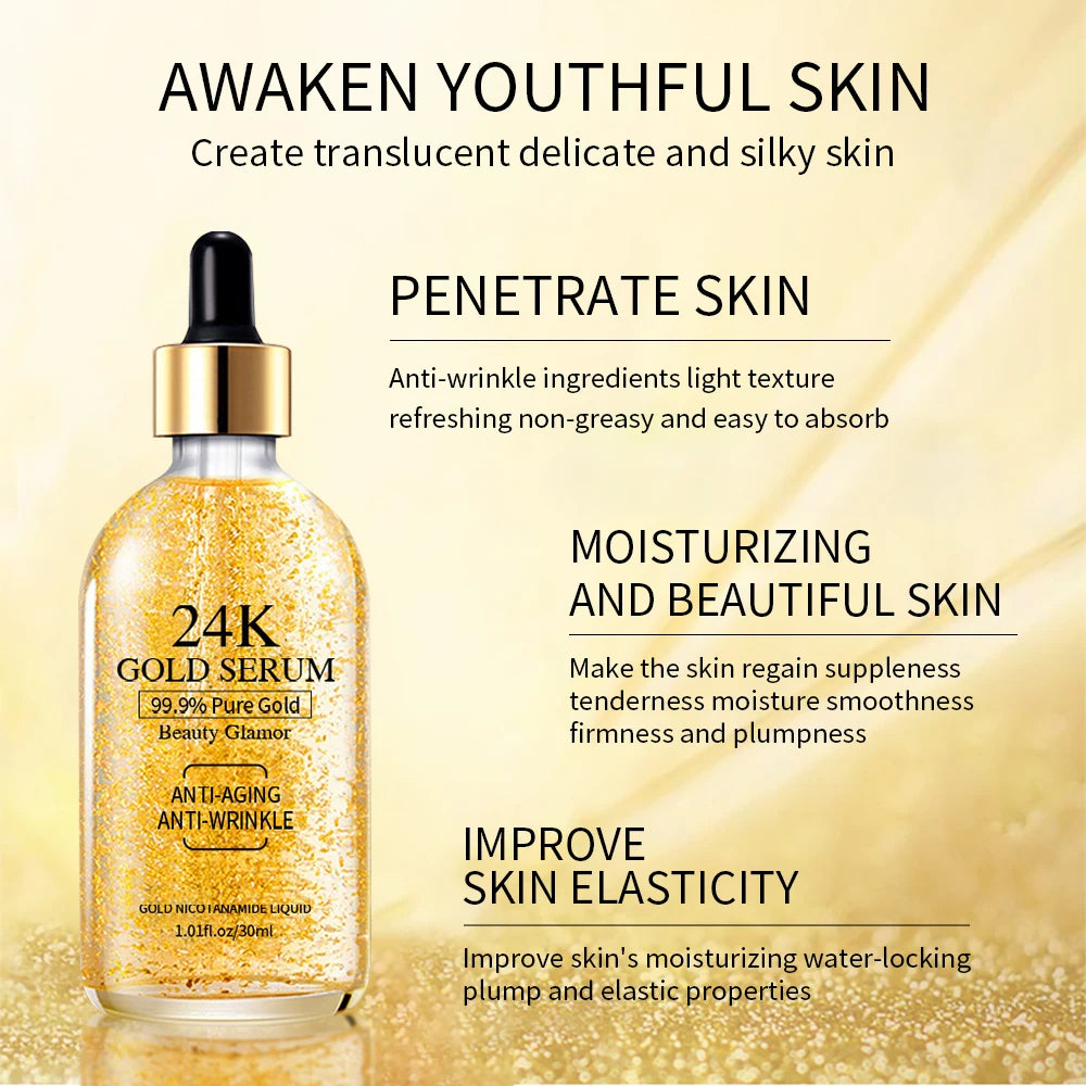 Golden Dream Sérum de Oro 24K Día - Niacinamida, Vitamina C, Vegan, Orgânico