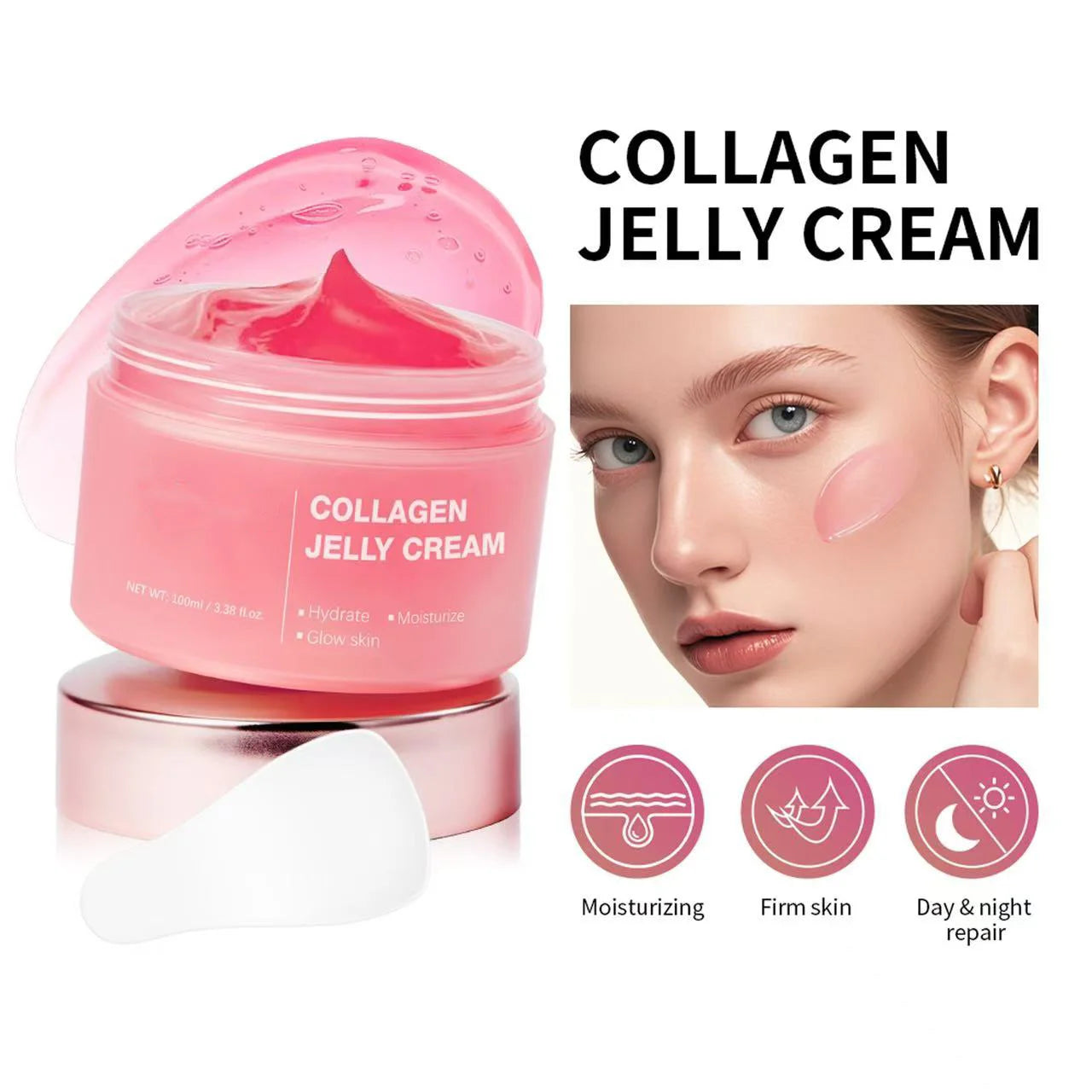 Crema facial reafirmante de colágeno Glow Skin con niacinamida y colágeno hidratante de Wany Beauty