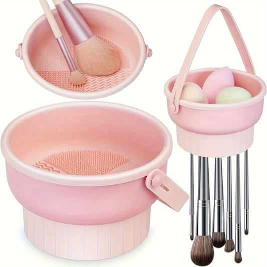 3-In-1 Silicone Makeup Brush Cleaner Mat & Drying Rack by Wany Beauty