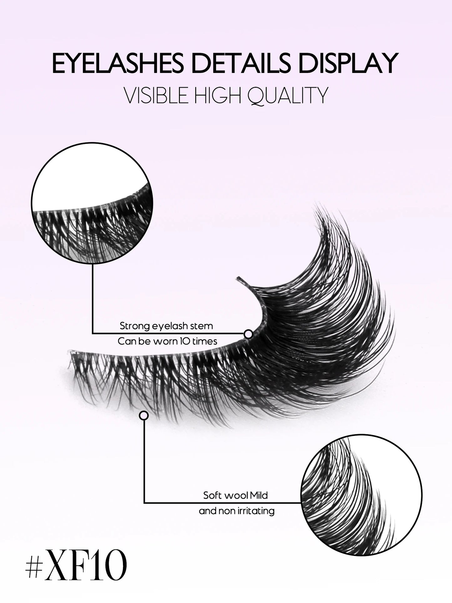 Cat Eye Lashes Natural long Clear Band Lashes by Wany Beauty