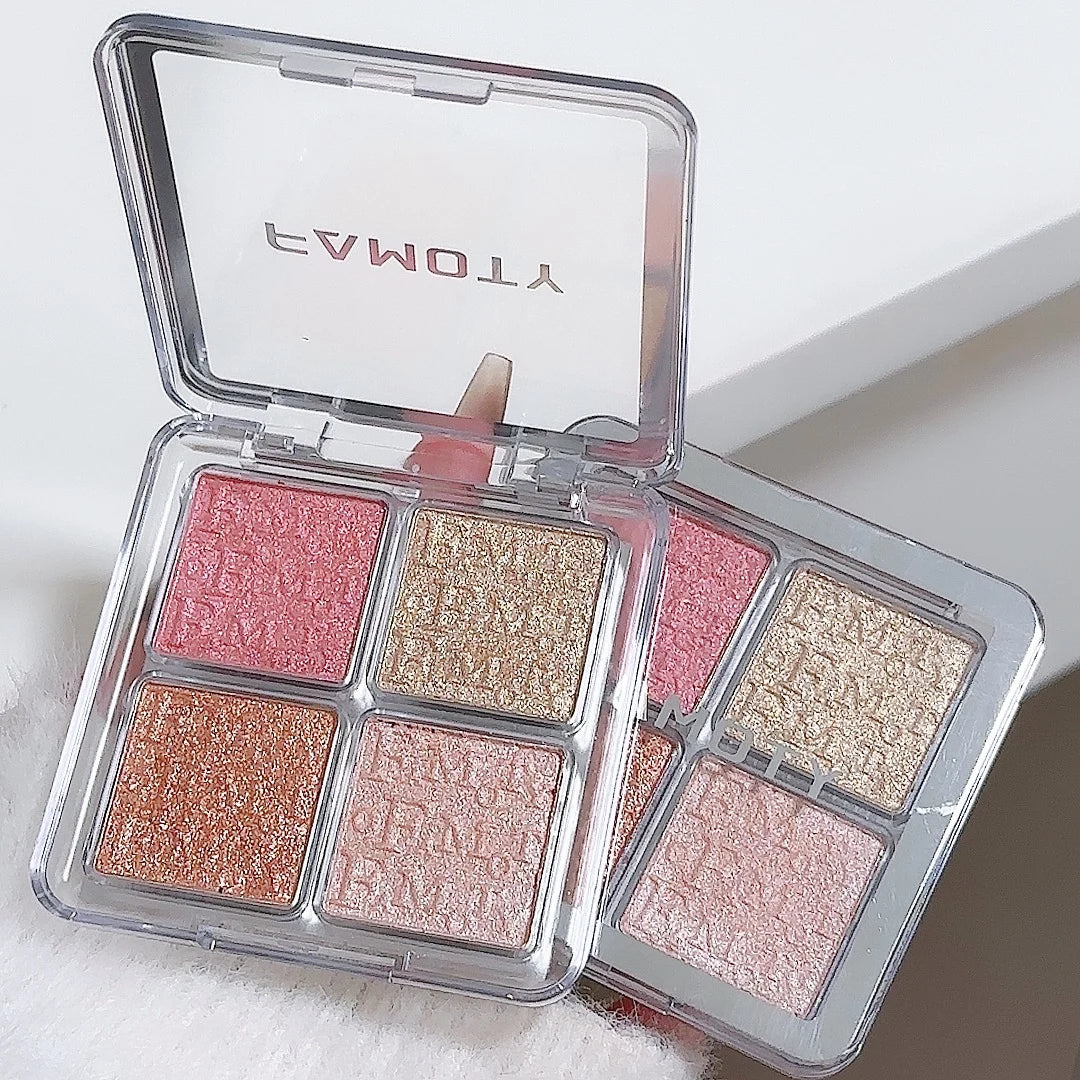4-Color Face Highlighter Palette by Wany Beauty