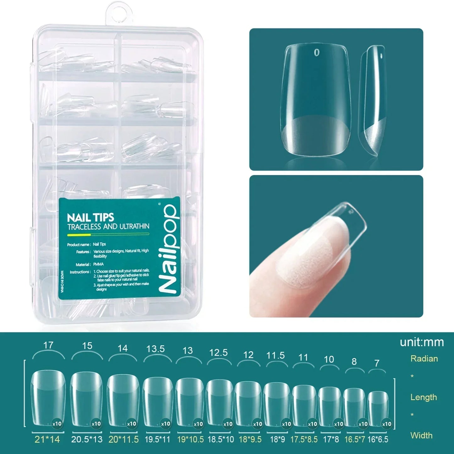 Nailpop 120 piezas/caja Gel X Nail de Wany Beauty 