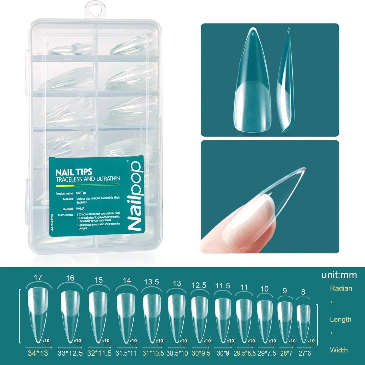 Nailpop 120 piezas/caja Gel X Nail de Wany Beauty 