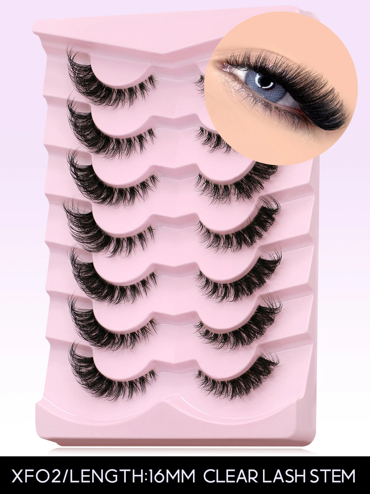 Cat Eye Lashes Natural long Clear Band Lashes by Wany Beauty