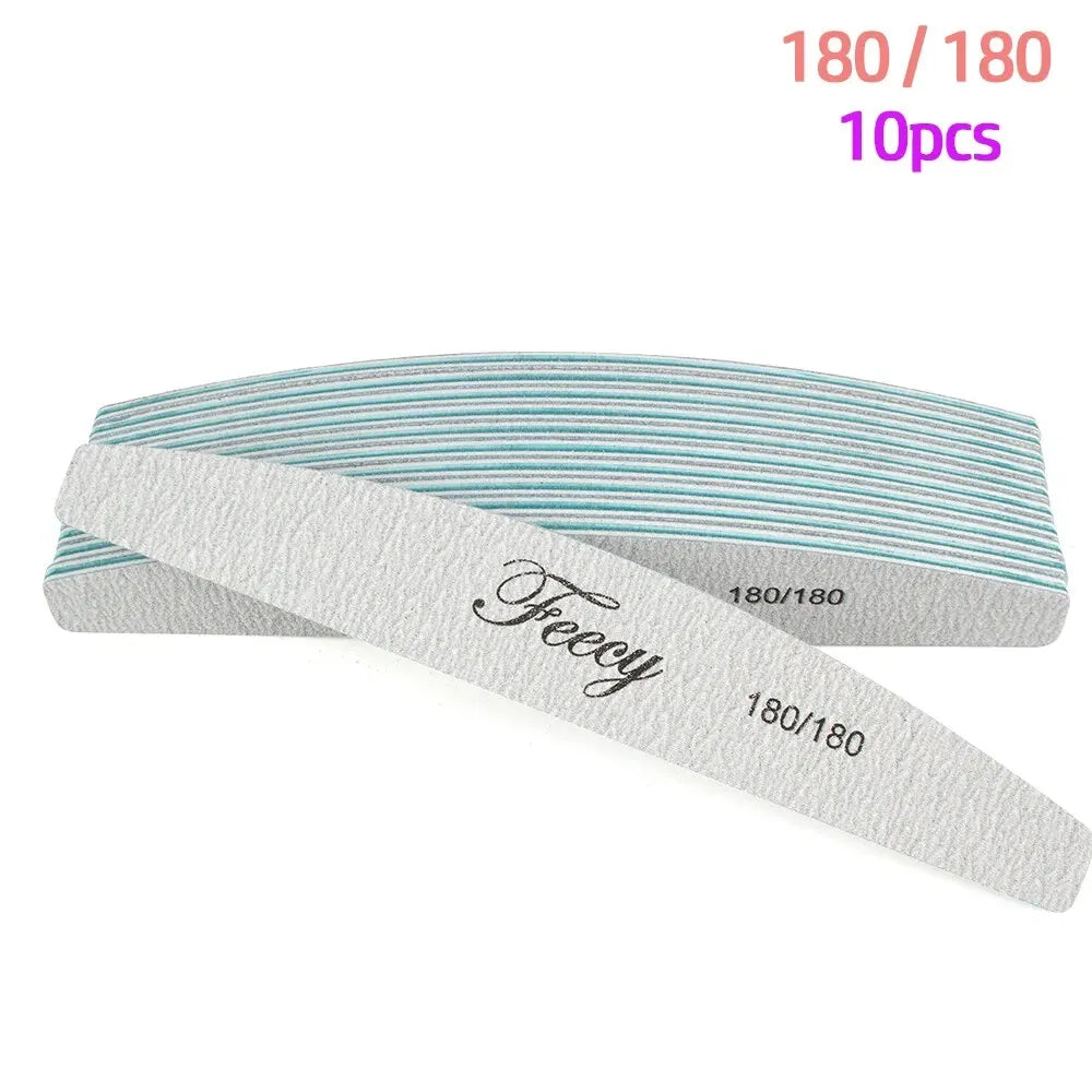 Lote de 10 limas pulidoras de uñas de doble cara de Wany Beauty 