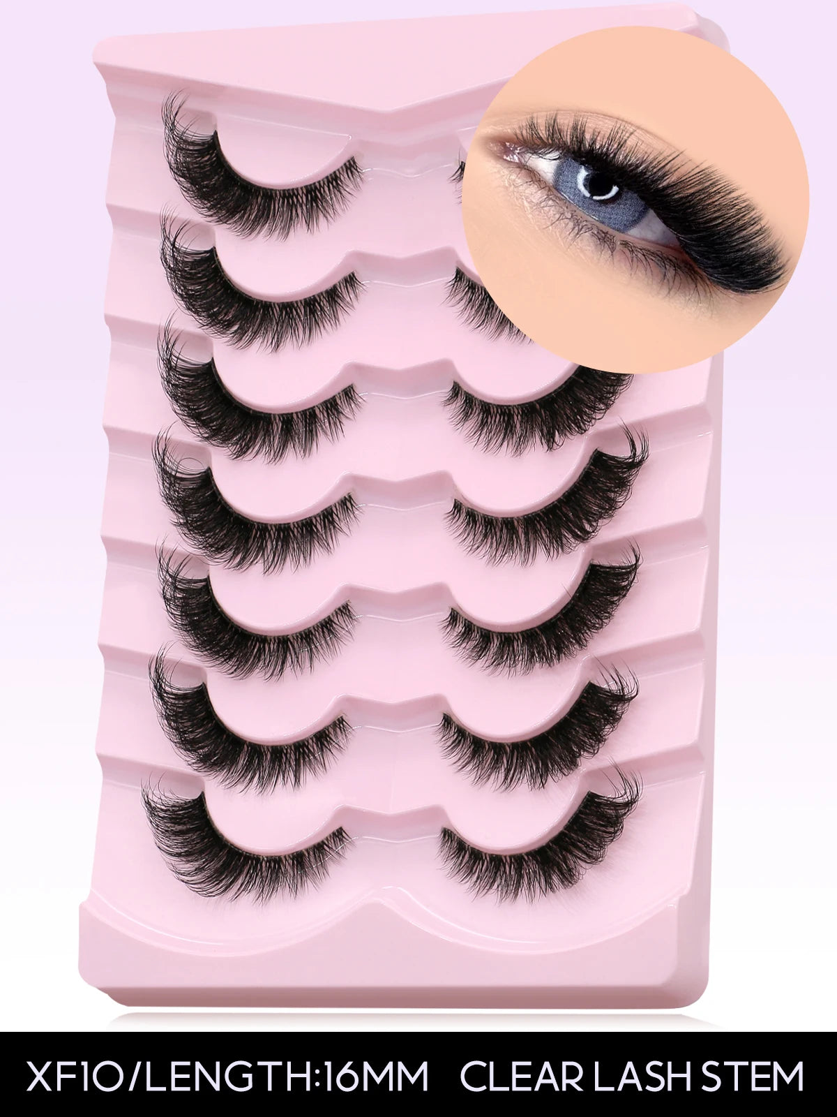 Cat Eye Lashes Natural long Clear Band Lashes by Wany Beauty