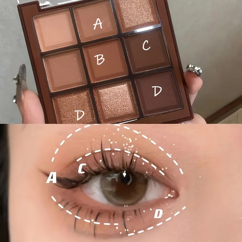 Mocha Chocolate 9 Colors Eyeshadow Palette Matte by Wany Beauty