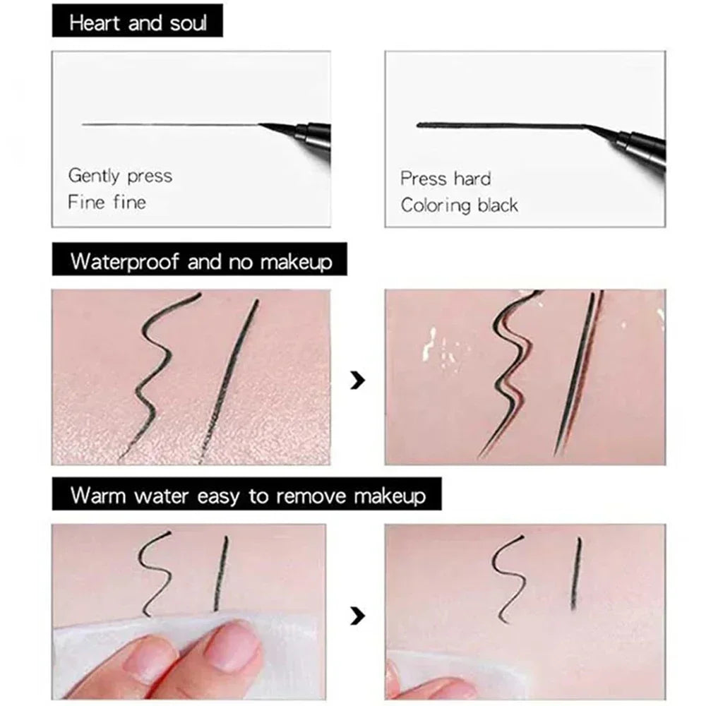 Long-lasting hard-tipped gel eye ultra-fine waterproof black by Wany Beauty