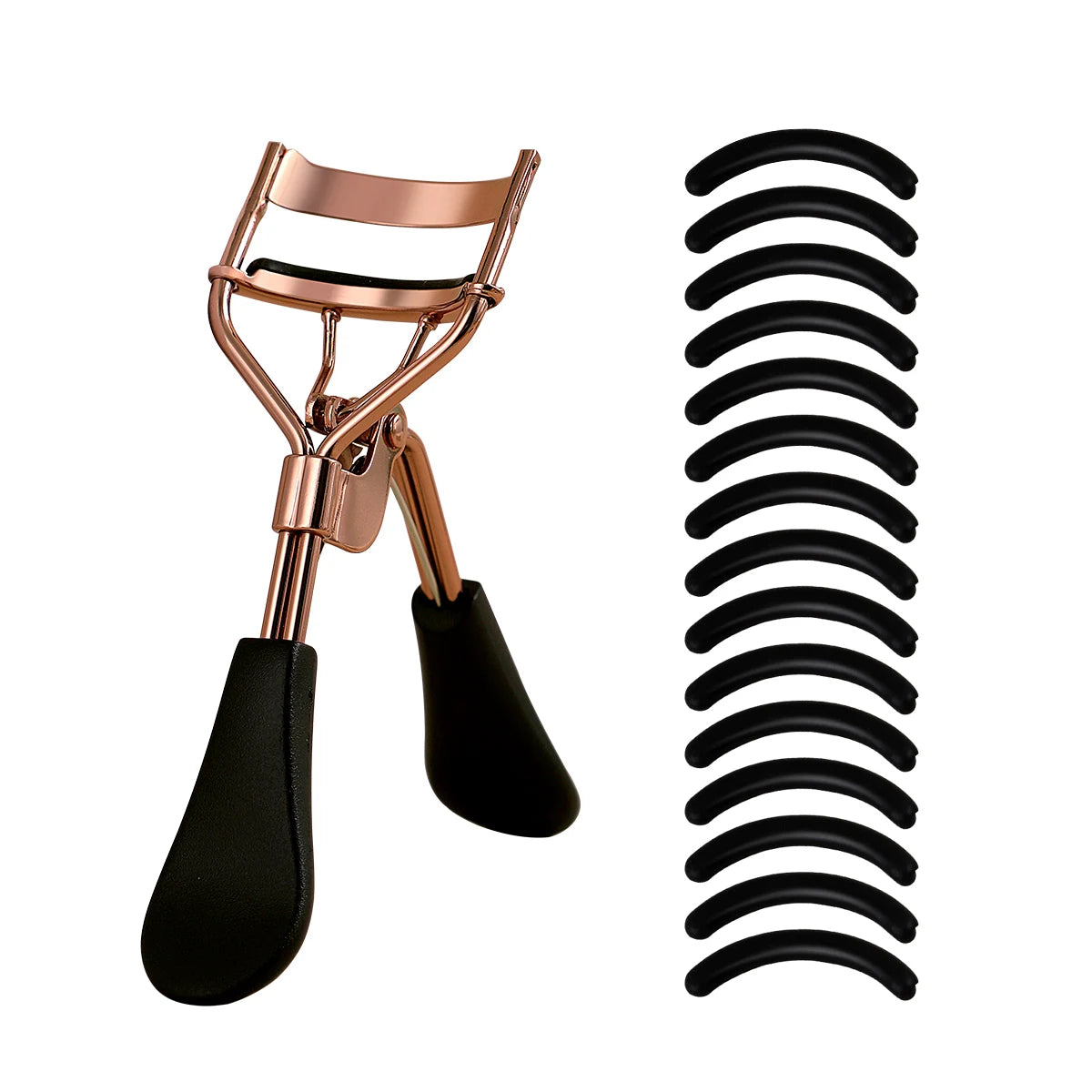 Portable Eyelash Curler with 15 Silicone Pads and Stainless Steel Eyelash Curler by Wany Beauty