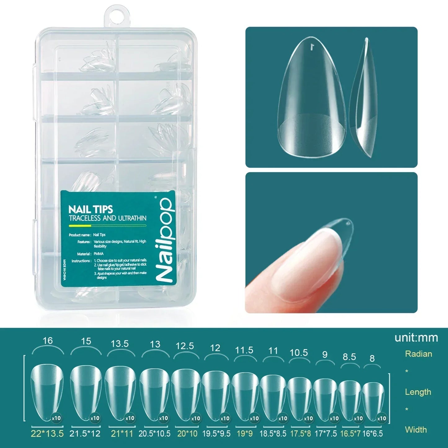 Nailpop 120 piezas/caja Gel X Nail de Wany Beauty 