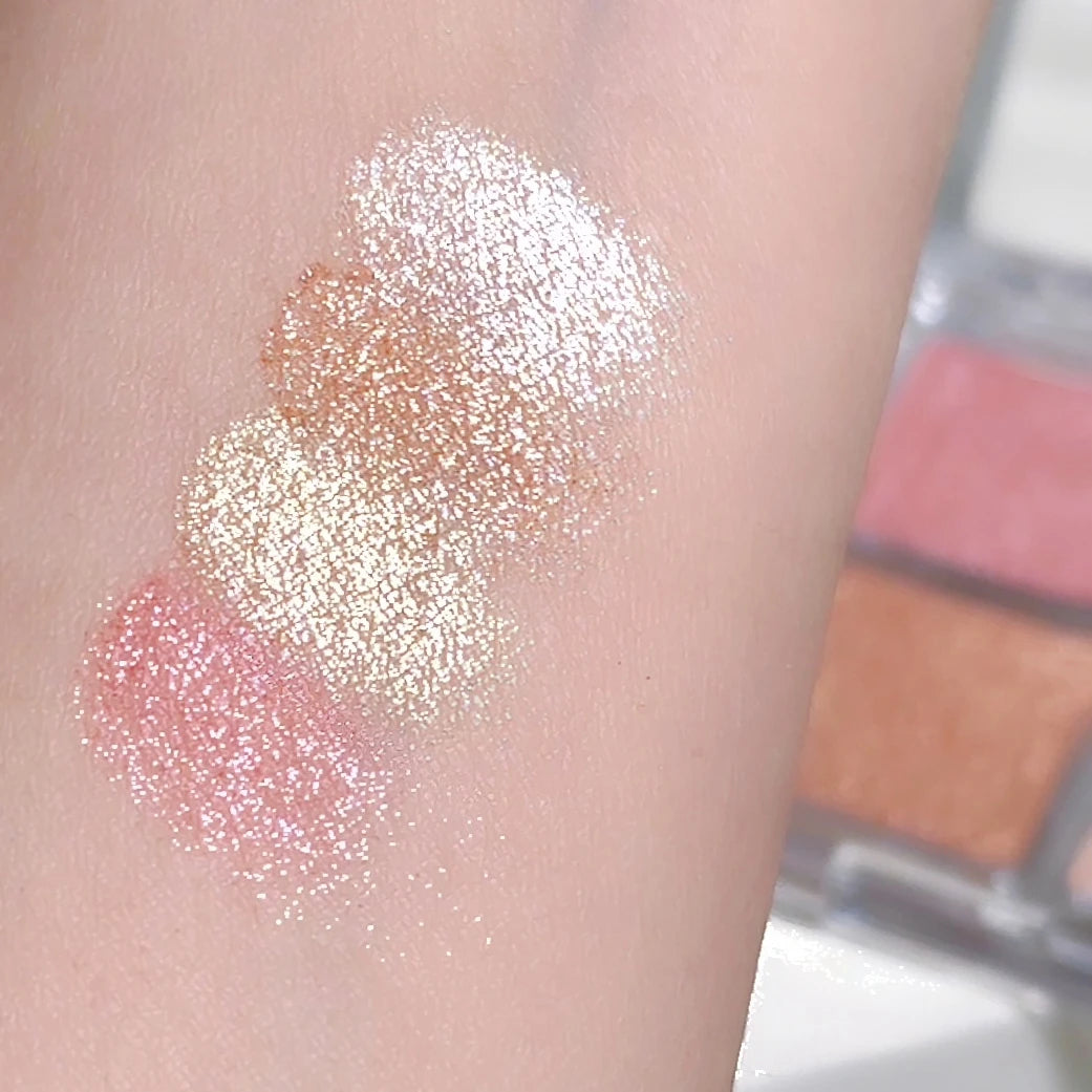 4-Color Face Highlighter Palette by Wany Beauty