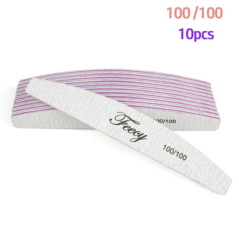 Lote de 10 limas pulidoras de uñas de doble cara de Wany Beauty 