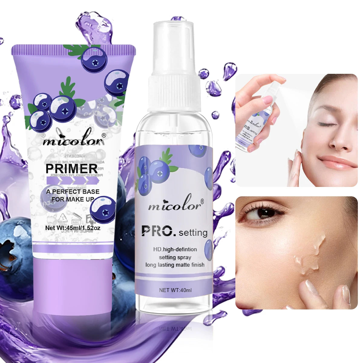 Makeup Set Of Makeup Primer + Setting Spray, Invisible Pore by Wany Beauty