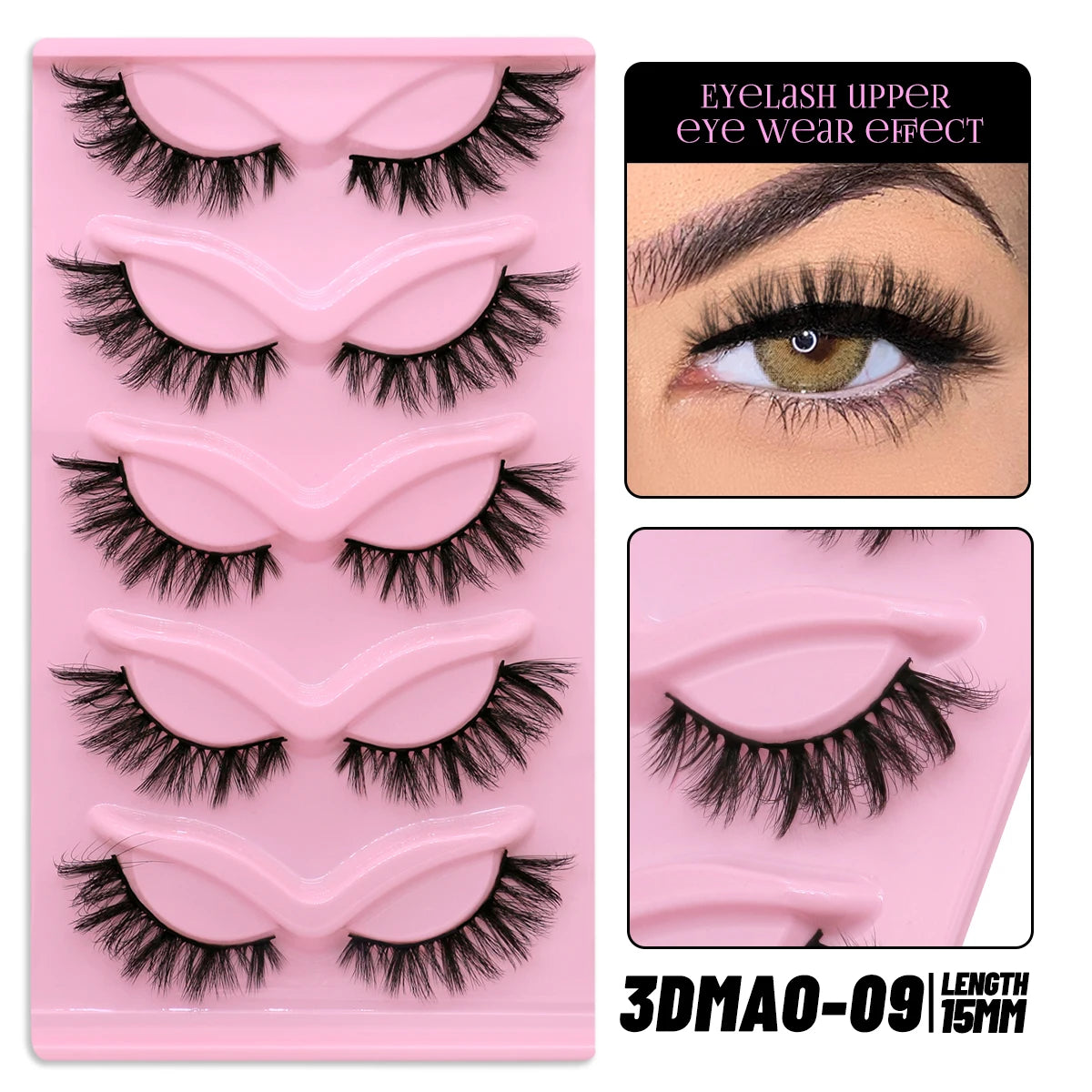 Cat Eye Lashes Natural long Clear Band Lashes by Wany Beauty