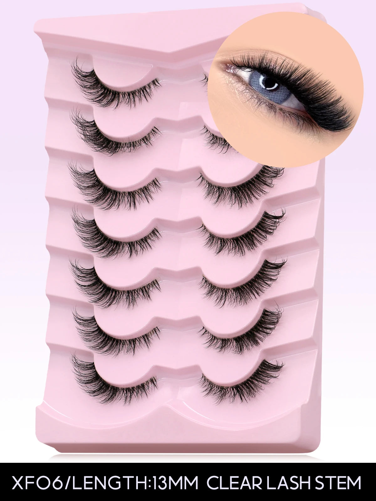 Cat Eye Lashes Natural long Clear Band Lashes by Wany Beauty