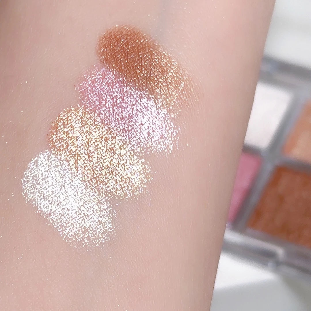 4-Color Face Highlighter Palette by Wany Beauty