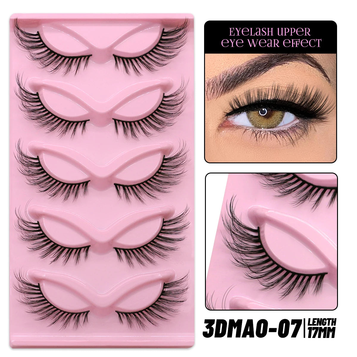 Cat Eye Lashes Natural long Clear Band Lashes by Wany Beauty