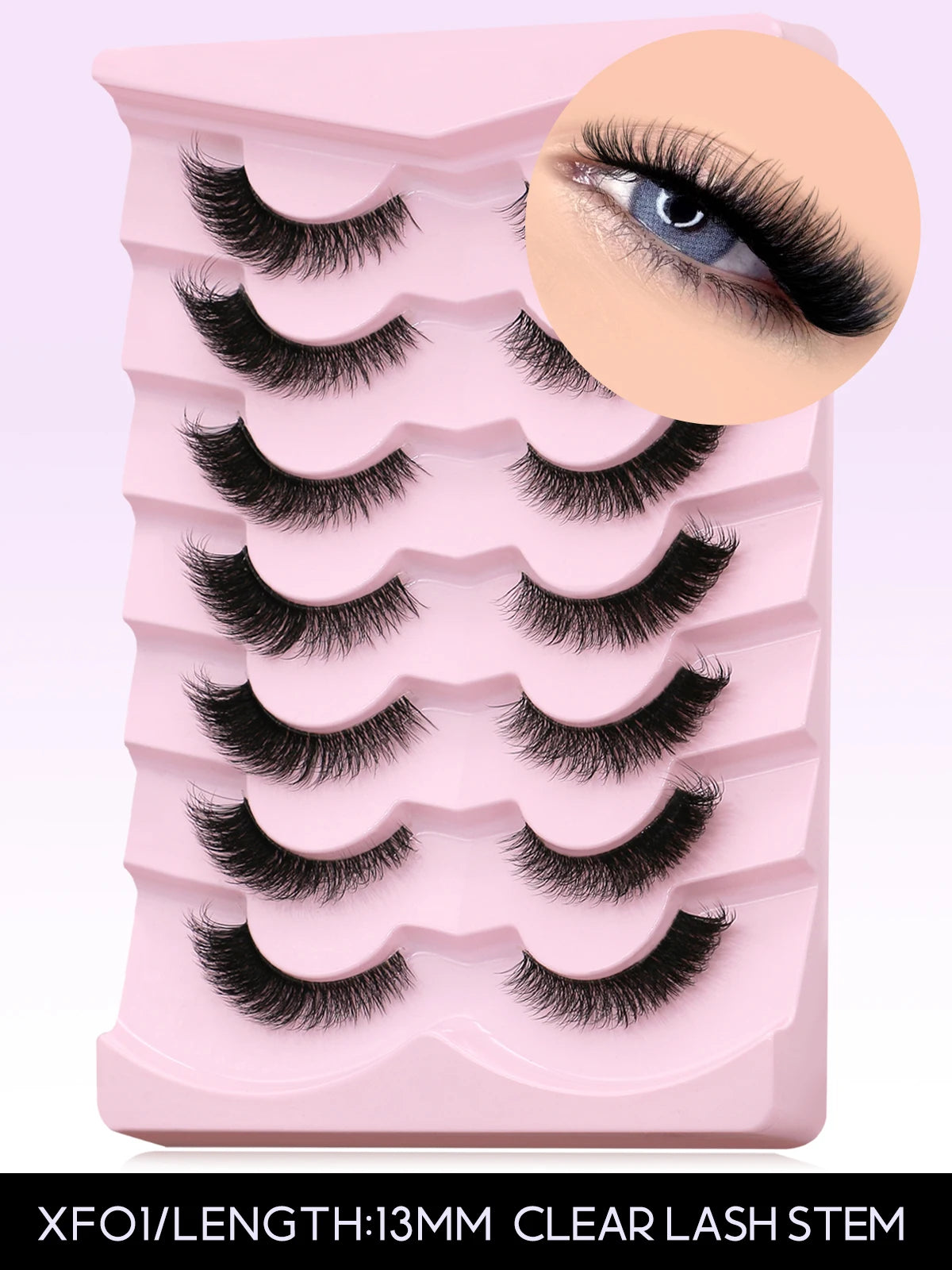 Cat Eye Lashes Natural long Clear Band Lashes by Wany Beauty