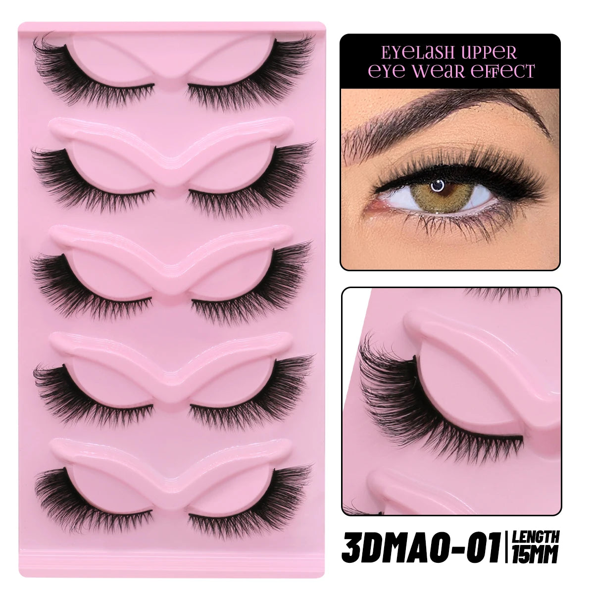 Cat Eye Lashes Natural long Clear Band Lashes by Wany Beauty