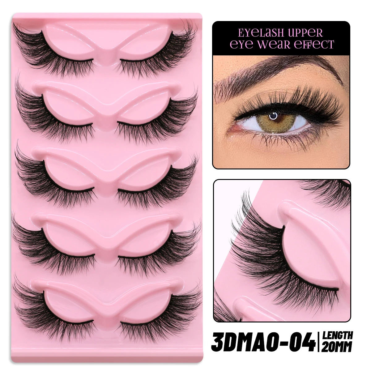 Cat Eye Lashes Natural long Clear Band Lashes by Wany Beauty