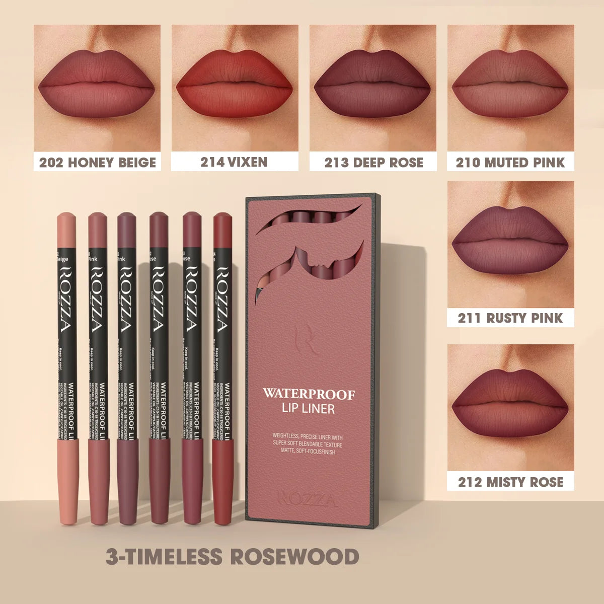 Waterproof Lip Liner Pencil Set by Wany Beauty