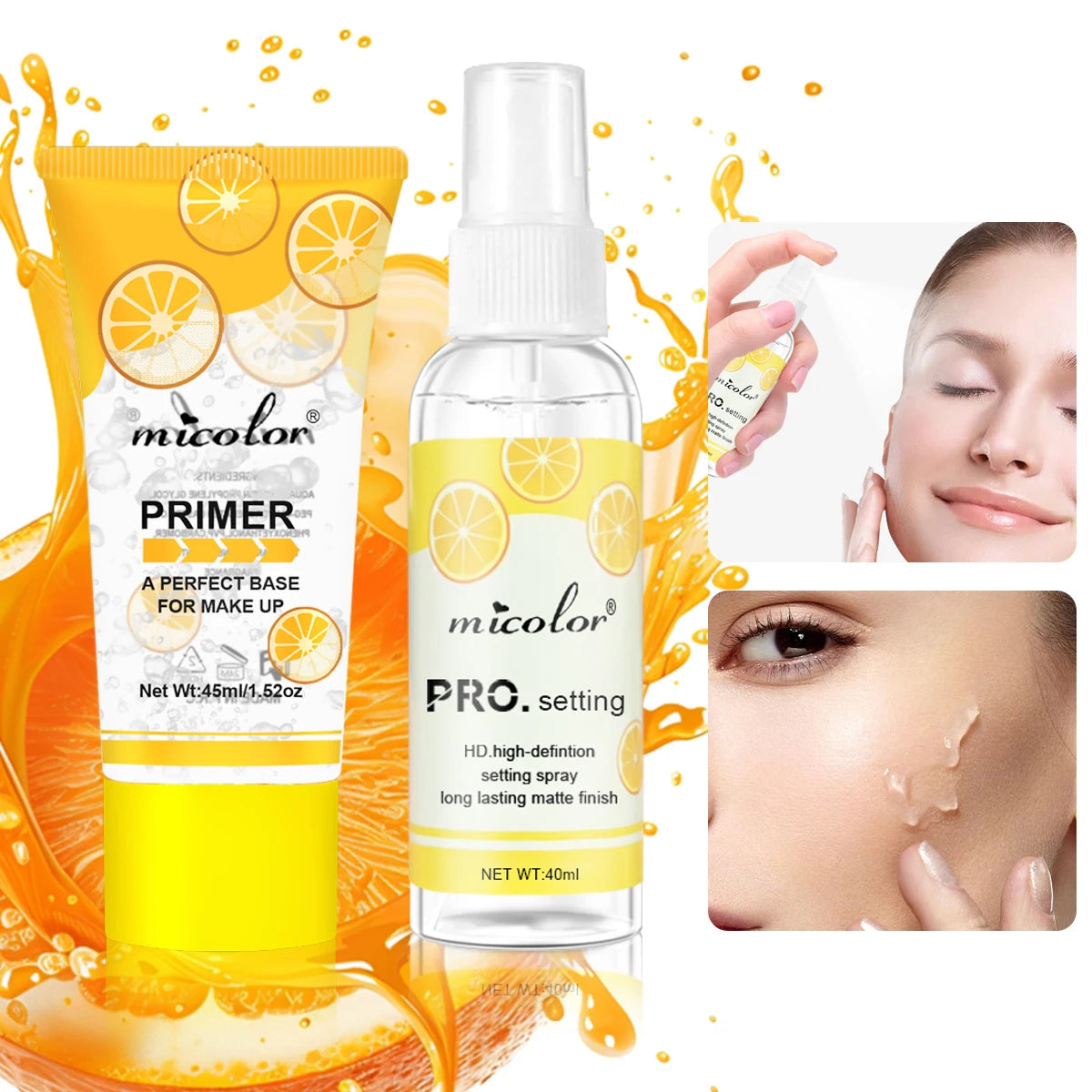 Makeup Set Of Makeup Primer + Setting Spray, Invisible Pore by Wany Beauty