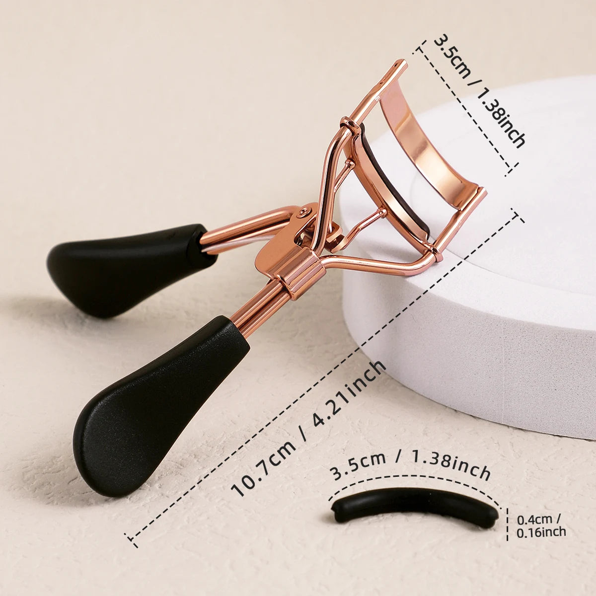 Portable Eyelash Curler with 15 Silicone Pads and Stainless Steel Eyelash Curler by Wany Beauty