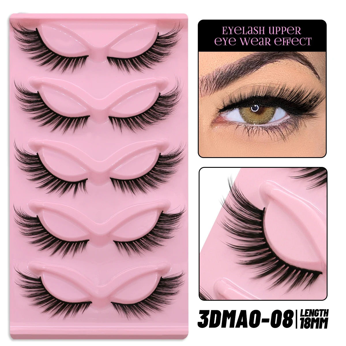 Cat Eye Lashes Natural long Clear Band Lashes by Wany Beauty
