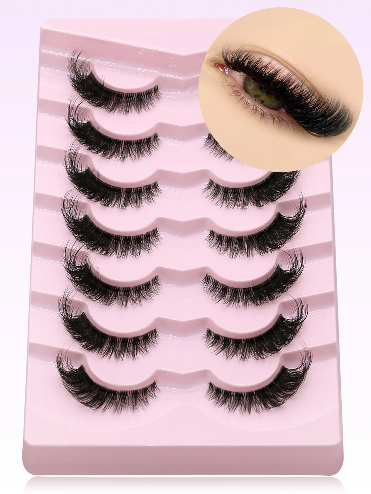 Cat Eye Lashes Natural long Clear Band Lashes by Wany Beauty