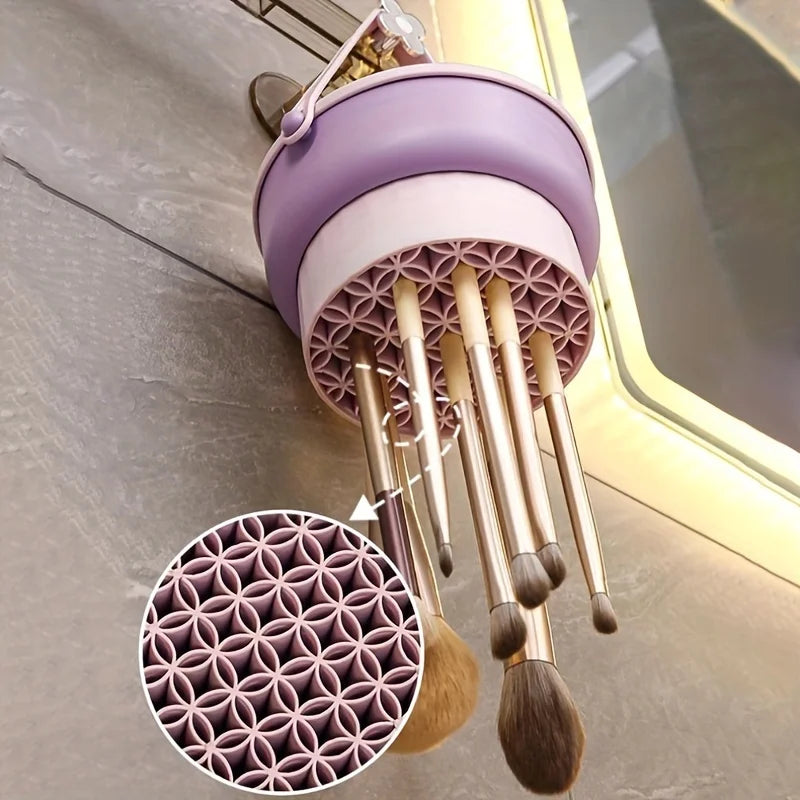3-In-1 Silicone Makeup Brush Cleaner Mat & Drying Rack by Wany Beauty