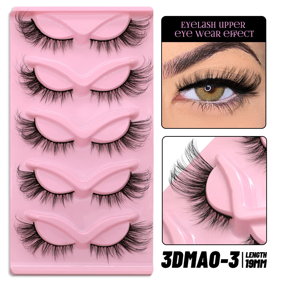 Cat Eye Lashes Natural long Clear Band Lashes by Wany Beauty