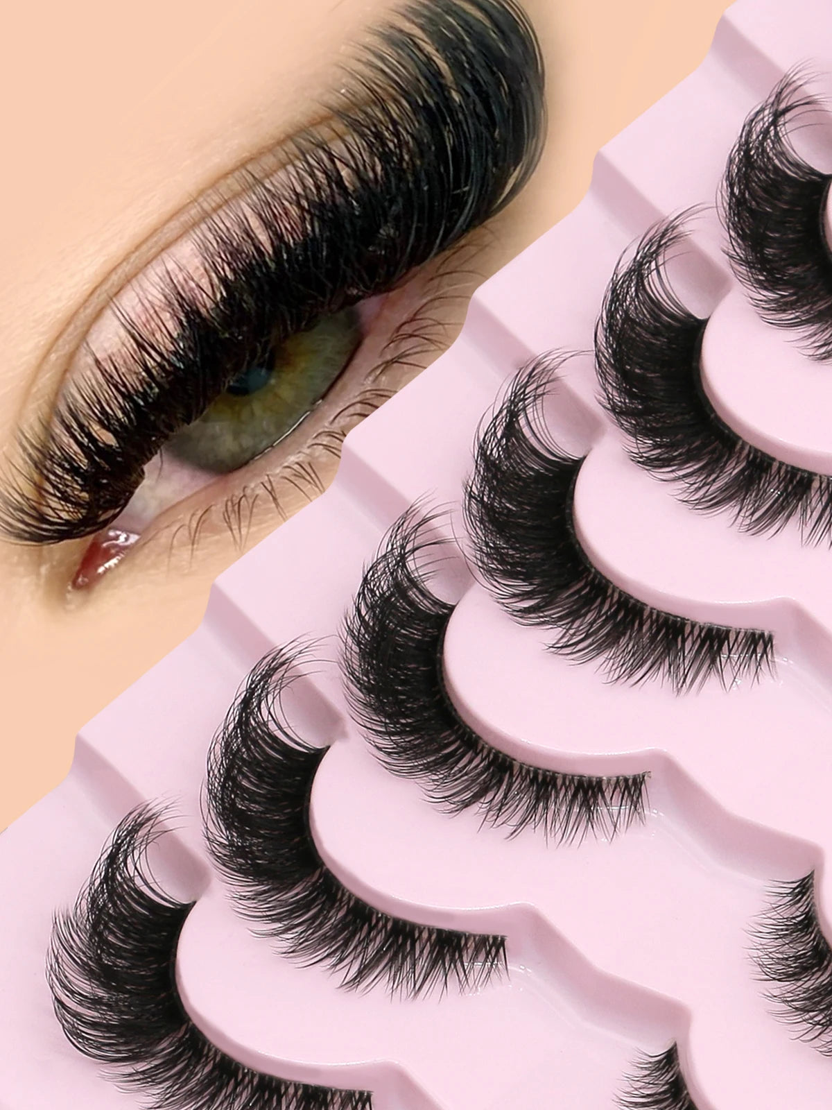 Cat Eye Lashes Natural long Clear Band Lashes by Wany Beauty