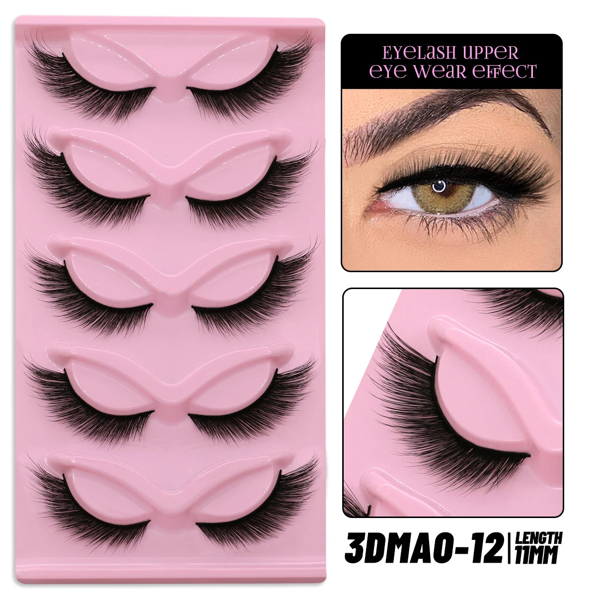 Cat Eye Lashes Natural long Clear Band Lashes by Wany Beauty