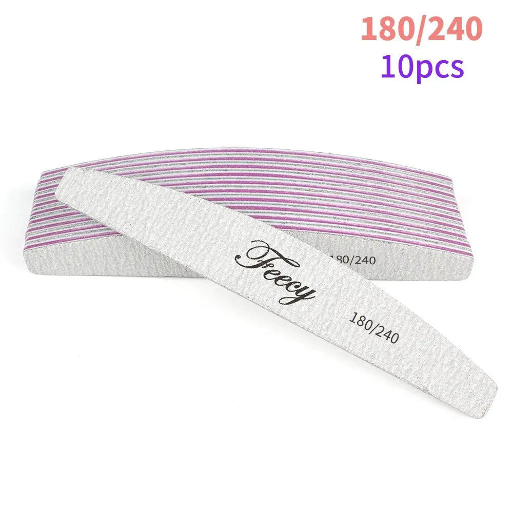Lote de 10 limas pulidoras de uñas de doble cara de Wany Beauty 