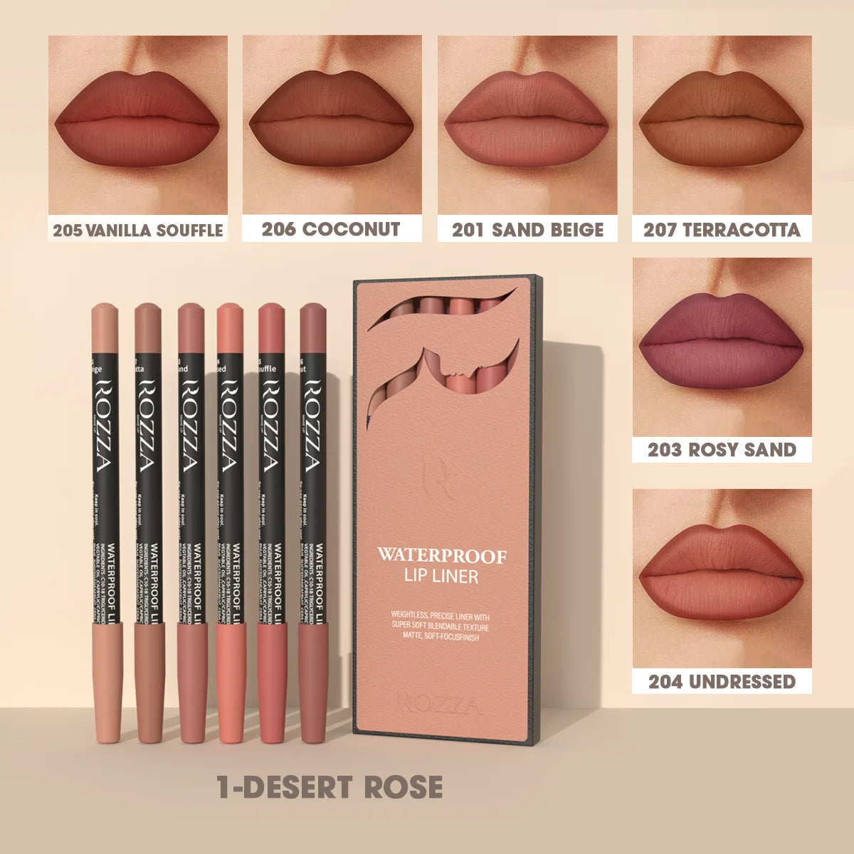 Waterproof Lip Liner Pencil Set by Wany Beauty