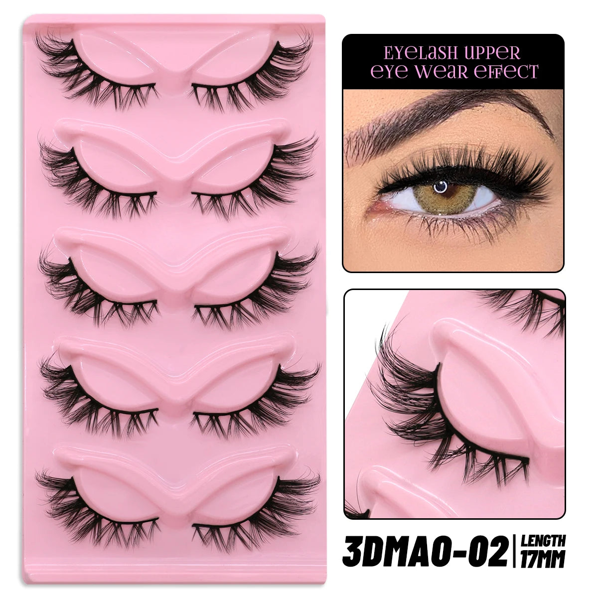 Cat Eye Lashes Natural long Clear Band Lashes by Wany Beauty