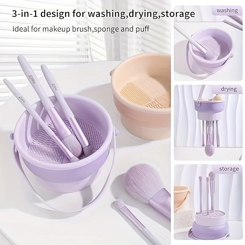 3-In-1 Silicone Makeup Brush Cleaner Mat & Drying Rack by Wany Beauty