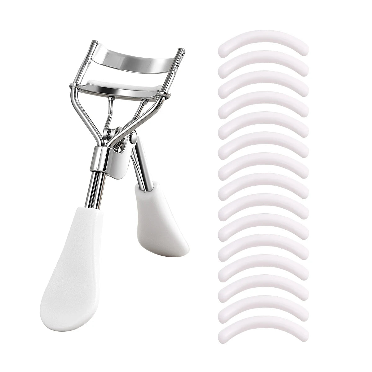 Portable Eyelash Curler with 15 Silicone Pads and Stainless Steel Eyelash Curler by Wany Beauty